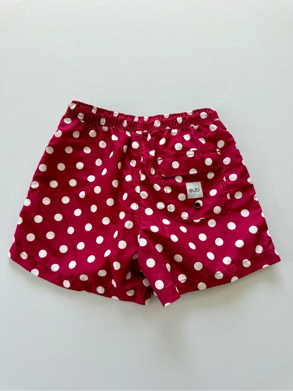 Men’s Burgundy Polka Dot Swim Trunks